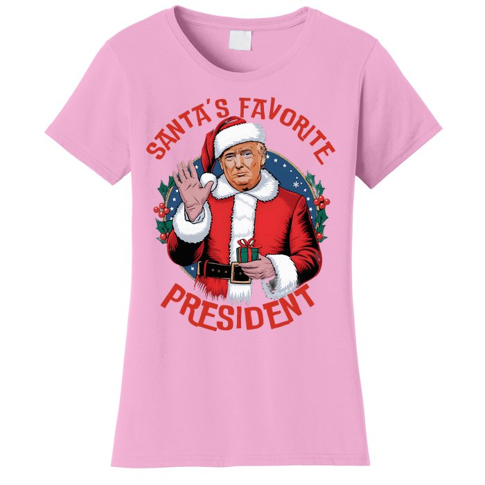 SantaS Favorite President Trump Christmas Women's T-Shirt