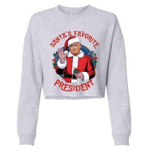 SantaS Favorite President Trump Christmas Cropped Pullover Crew