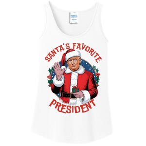 SantaS Favorite President Trump Christmas Ladies Essential Tank