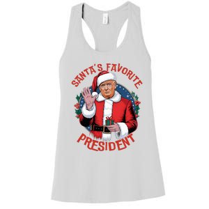 SantaS Favorite President Trump Christmas Women's Racerback Tank