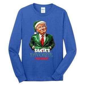 SantaS Favorite President Funny Humorous Trump Christmas Funny Gift Tall Long Sleeve T-Shirt