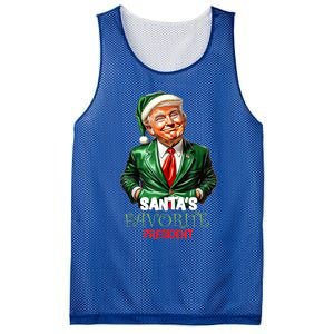 SantaS Favorite President Funny Humorous Trump Christmas Funny Gift Mesh Reversible Basketball Jersey Tank