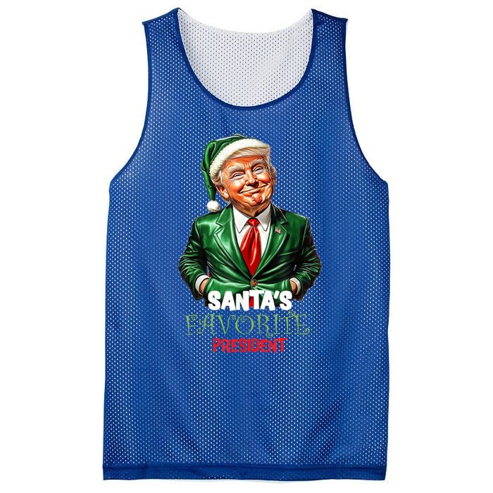 SantaS Favorite President Funny Humorous Trump Christmas Funny Gift Mesh Reversible Basketball Jersey Tank