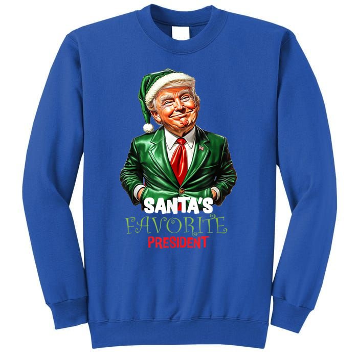 SantaS Favorite President Funny Humorous Trump Christmas Funny Gift Tall Sweatshirt