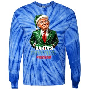 SantaS Favorite President Funny Humorous Trump Christmas Funny Gift Tie-Dye Long Sleeve Shirt