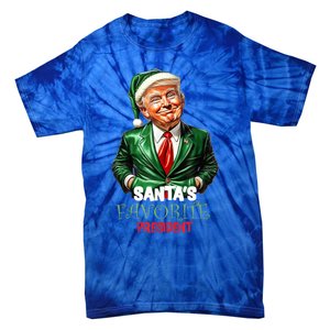 SantaS Favorite President Funny Humorous Trump Christmas Funny Gift Tie-Dye T-Shirt