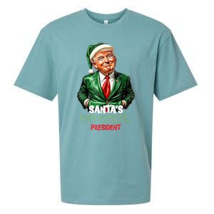 SantaS Favorite President Funny Humorous Trump Christmas Funny Gift Sueded Cloud Jersey T-Shirt