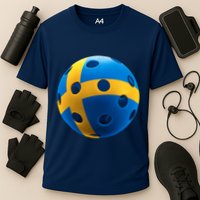 Swedish Flag Pickleball Cooling Performance Crew T-Shirt