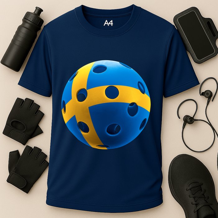 Swedish Flag Pickleball Cooling Performance Crew T-Shirt