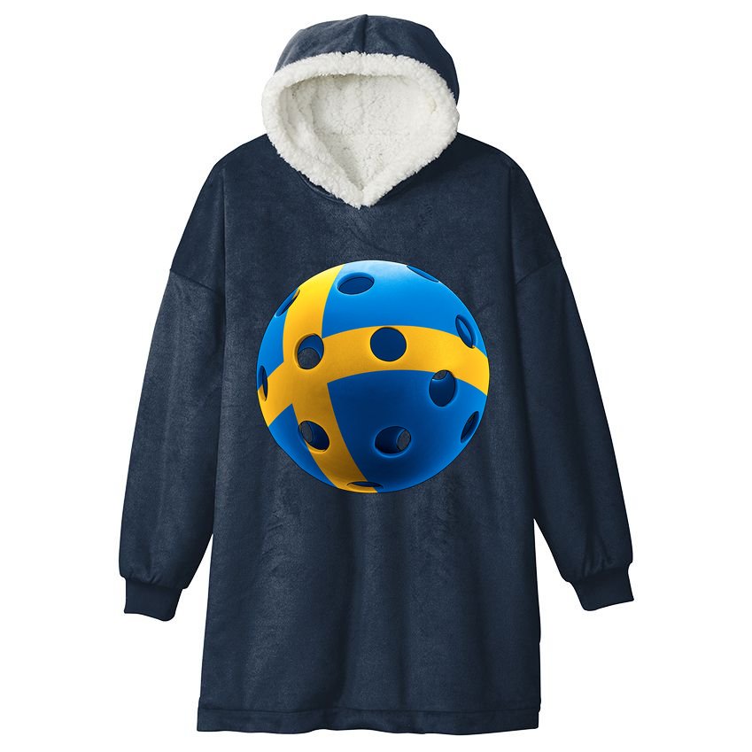 Swedish Flag Pickleball Hooded Wearable Blanket