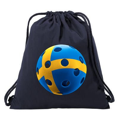Swedish Flag Pickleball Drawstring Bag