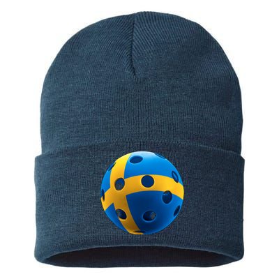 Swedish Flag Pickleball Sustainable Knit Beanie