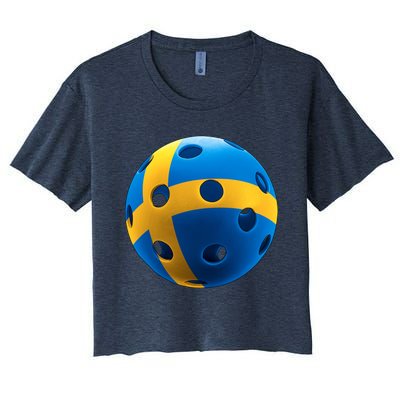 Swedish Flag Pickleball Women's Crop Top Tee