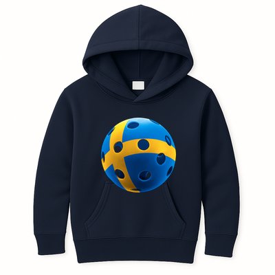 Swedish Flag Pickleball Kids Hoodie