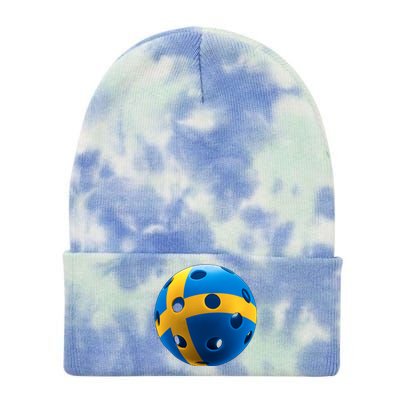 Swedish Flag Pickleball Tie Dye 12in Knit Beanie