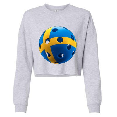 Swedish Flag Pickleball Cropped Pullover Crew