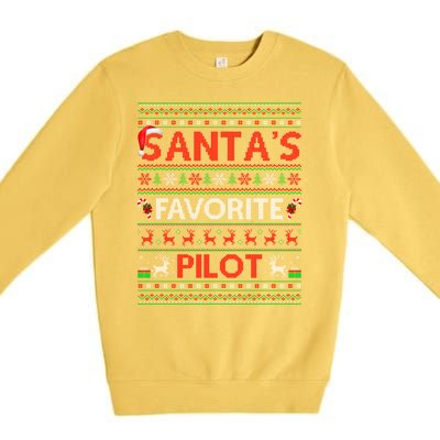 Santas Favorite Pilot Christmas Gift Premium Crewneck Sweatshirt