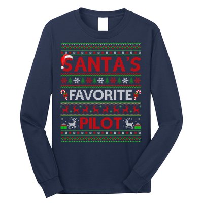 Santas Favorite Pilot Christmas Gift Long Sleeve Shirt