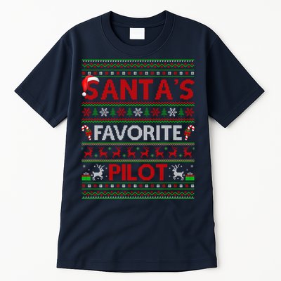 Santas Favorite Pilot Christmas Gift Tall T-Shirt