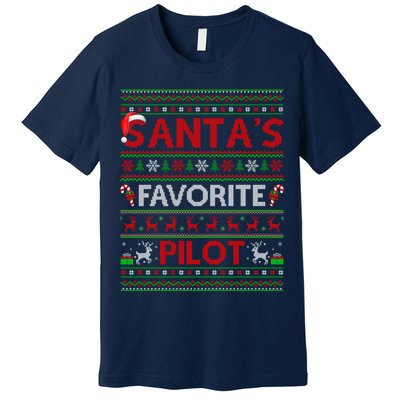 Santas Favorite Pilot Christmas Gift Premium T-Shirt