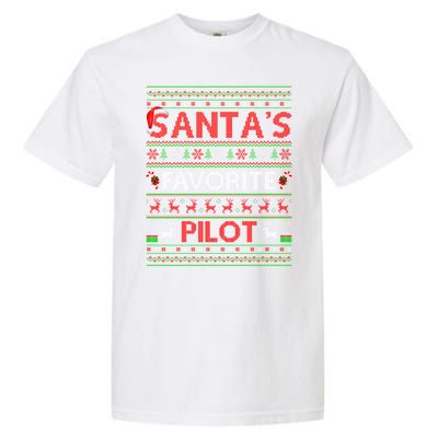 Santas Favorite Pilot Christmas Gift Garment-Dyed Heavyweight T-Shirt