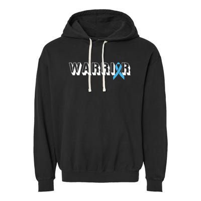 Support Father Prostate Cancer Warrior Light Blue Ribbon Garment-Dyed Fleece Hoodie