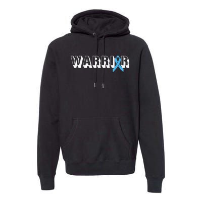 Support Father Prostate Cancer Warrior Light Blue Ribbon Premium Hoodie