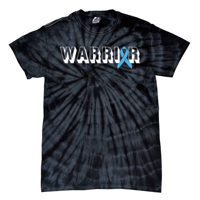 Support Father Prostate Cancer Warrior Light Blue Ribbon Tie-Dye T-Shirt