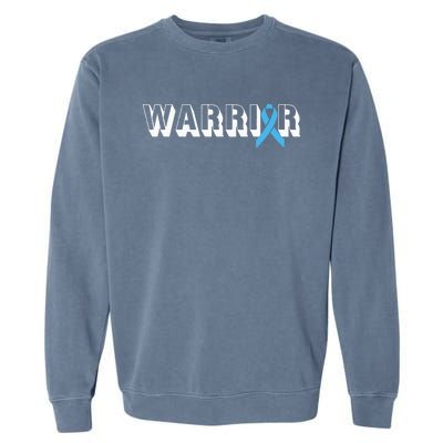 Support Father Prostate Cancer Warrior Light Blue Ribbon Garment-Dyed Sweatshirt