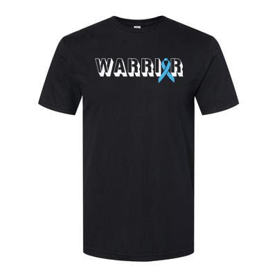 Support Father Prostate Cancer Warrior Light Blue Ribbon Softstyle CVC T-Shirt