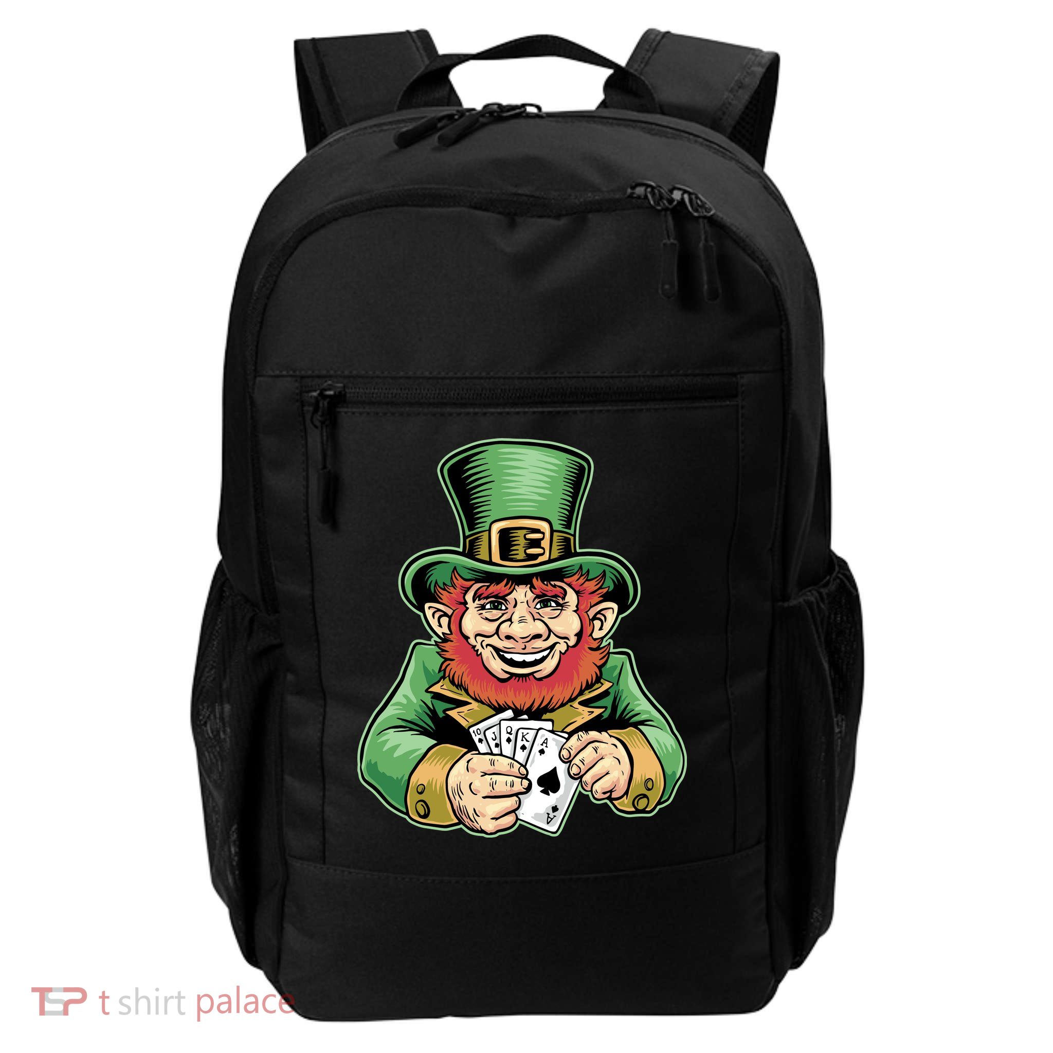 Straight Flush Poker Leprechaun Daily Commute Backpack
