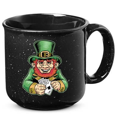 Straight Flush Poker Leprechaun 15oz Campfire Ceramic Mug