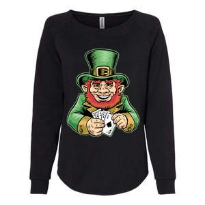 Straight Flush Poker Leprechaun Womens California Wash Sweatshirt