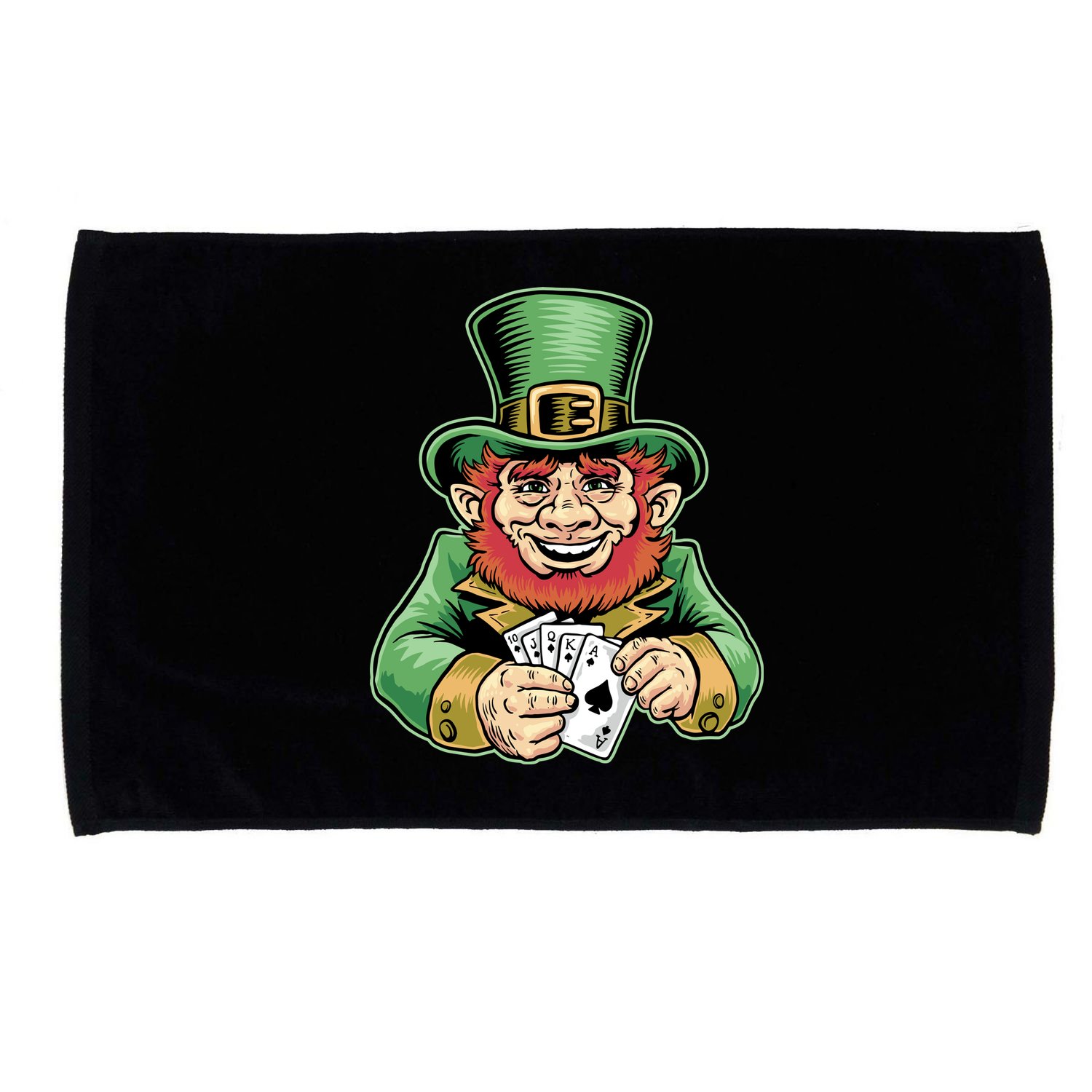 Straight Flush Poker Leprechaun Microfiber Hand Towel
