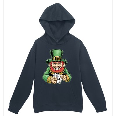 Straight Flush Poker Leprechaun Urban Pullover Hoodie