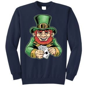 Straight Flush Poker Leprechaun Tall Sweatshirt