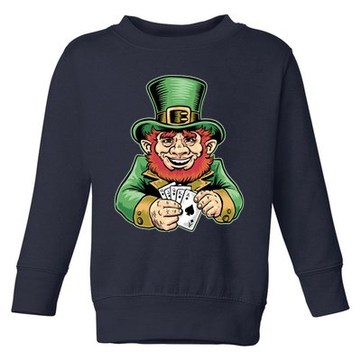 Straight Flush Poker Leprechaun Toddler Sweatshirt