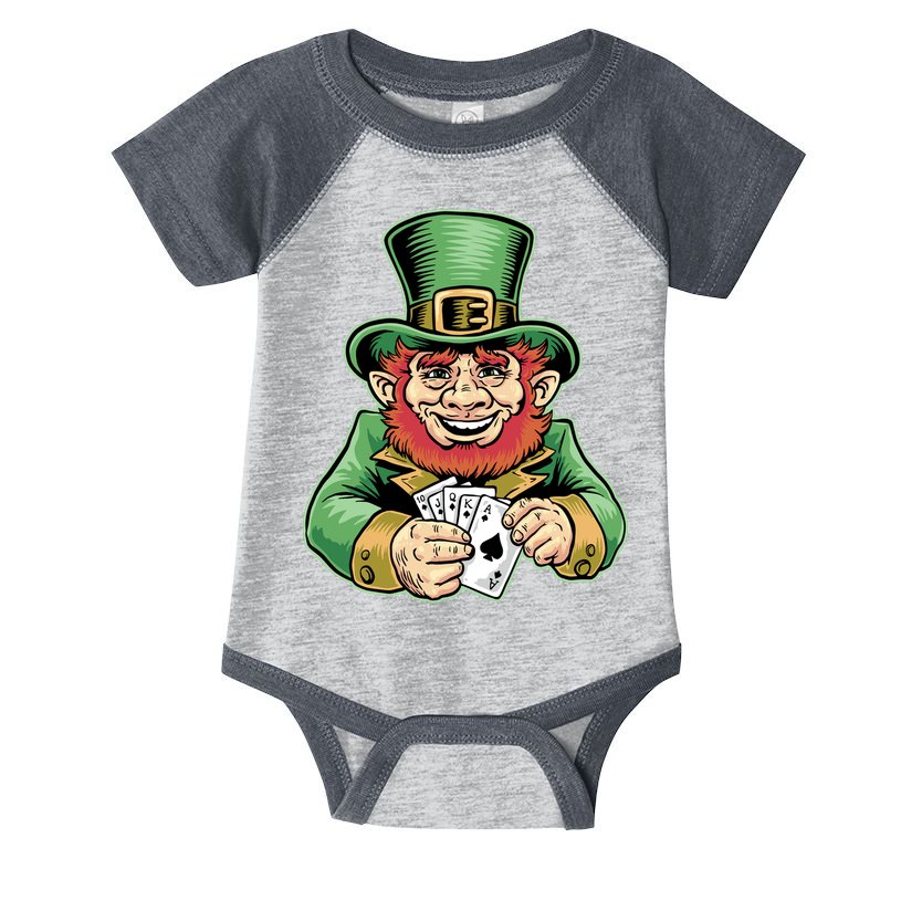 Straight Flush Poker Leprechaun Infant Baby Jersey Bodysuit