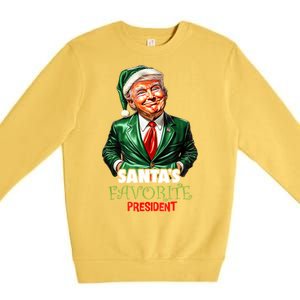 SantaS Favorite President Funny Trump Christmas Xmas Pajama Premium Crewneck Sweatshirt