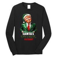 SantaS Favorite President Funny Trump Christmas Xmas Pajama Long Sleeve Shirt