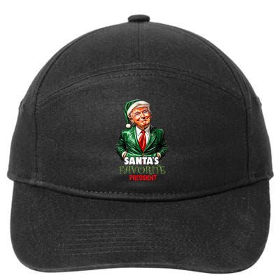 SantaS Favorite President Funny Trump Christmas Xmas Pajama 7-Panel Snapback Hat