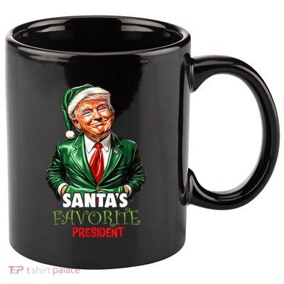 SantaS Favorite President Funny Trump Christmas Xmas Pajama 11oz C Handle Ceramic Mug
