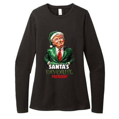 SantaS Favorite President Funny Trump Christmas Xmas Pajama Womens CVC Long Sleeve Shirt