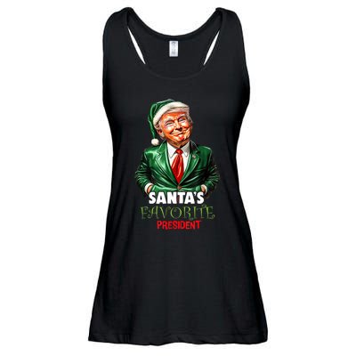 SantaS Favorite President Funny Trump Christmas Xmas Pajama Ladies Essential Flowy Tank