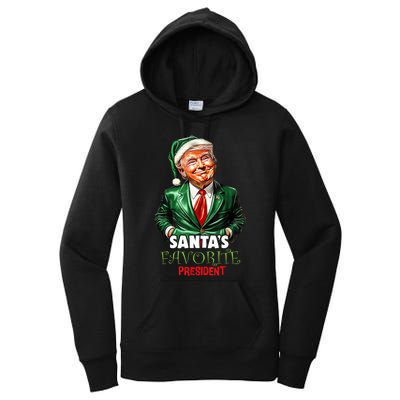 SantaS Favorite President Funny Trump Christmas Xmas Pajama Women's Pullover Hoodie