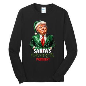 SantaS Favorite President Funny Trump Christmas Xmas Pajama Tall Long Sleeve T-Shirt