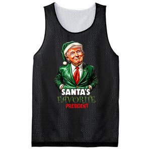 SantaS Favorite President Funny Trump Christmas Xmas Pajama Mesh Reversible Basketball Jersey Tank