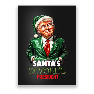 SantaS Favorite President Funny Trump Christmas Xmas Pajama Poster
