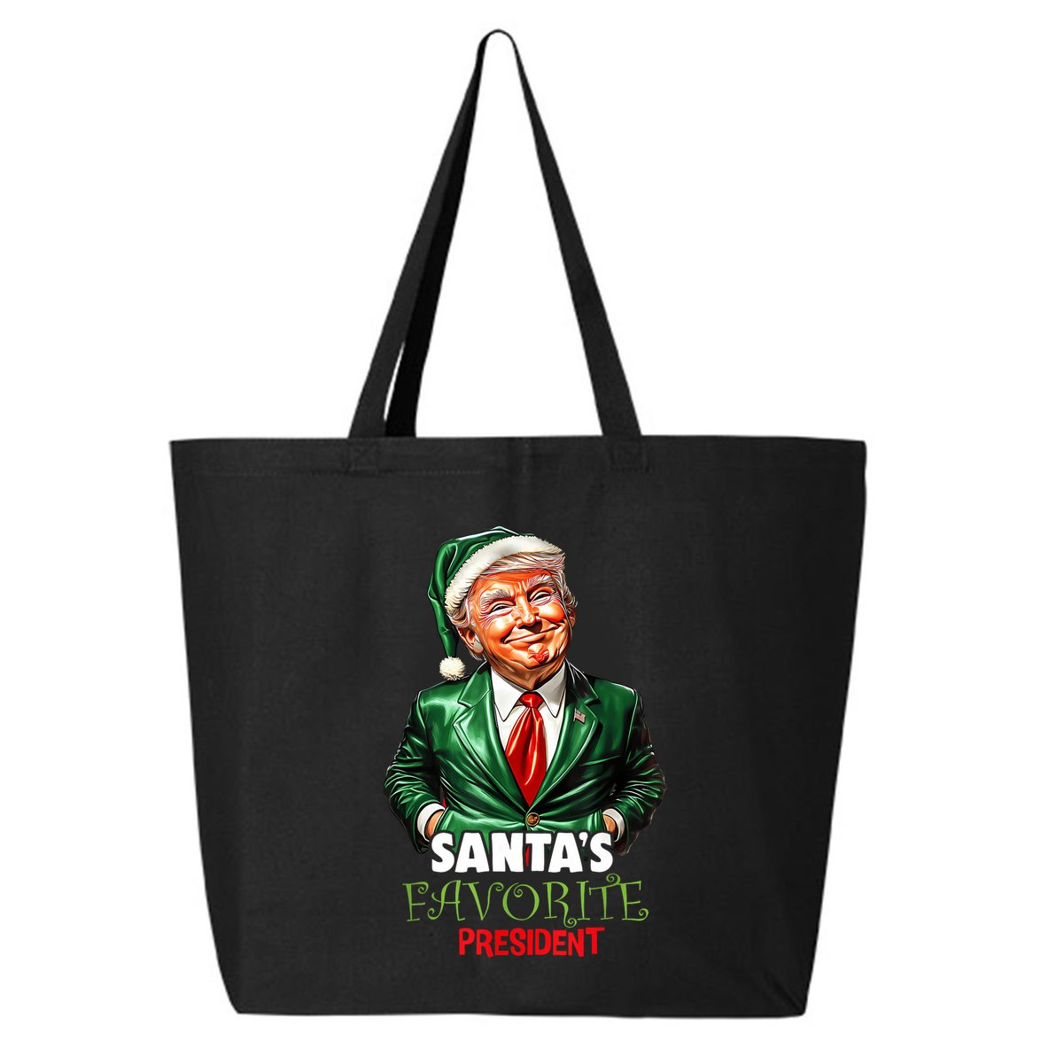 SantaS Favorite President Funny Trump Christmas Xmas Pajama 25L Jumbo Tote