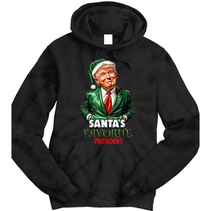 SantaS Favorite President Funny Trump Christmas Xmas Pajama Tie Dye Hoodie